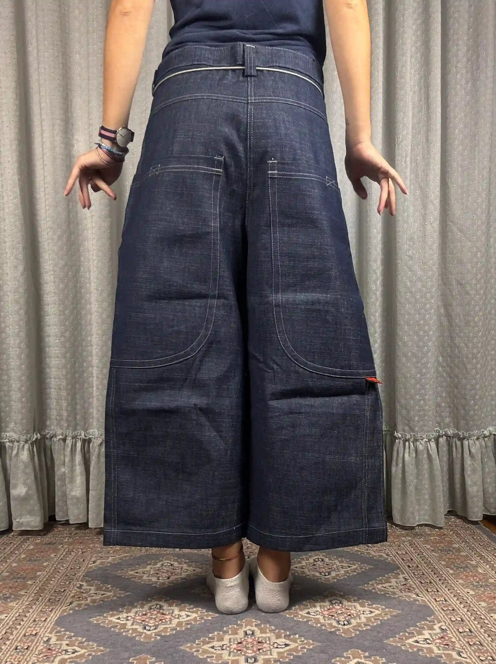 Short en jean crème